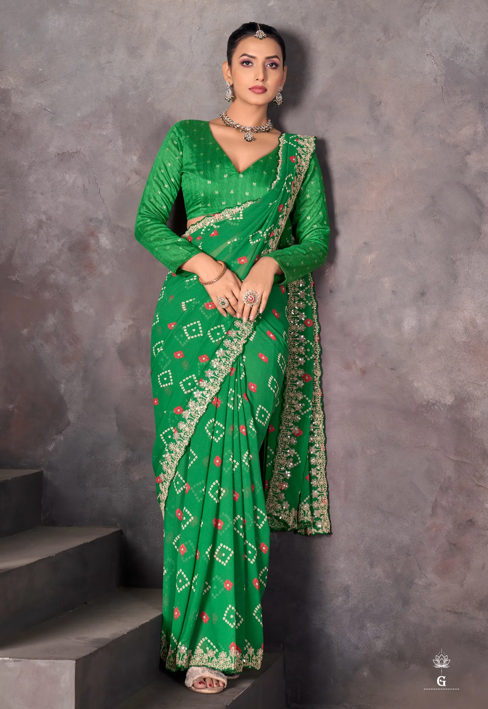 Sundri By Stavan Soft Georgette Embroidery Border Saree Online Wholesale